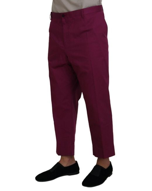 Dolce & Gabbana Red Elegant Cotton Stretch Pants for men