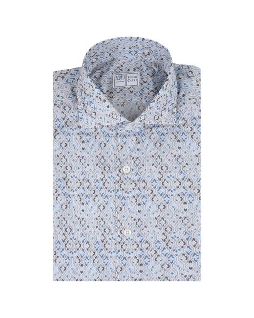 Fedeli Blue Sean Shirt for men