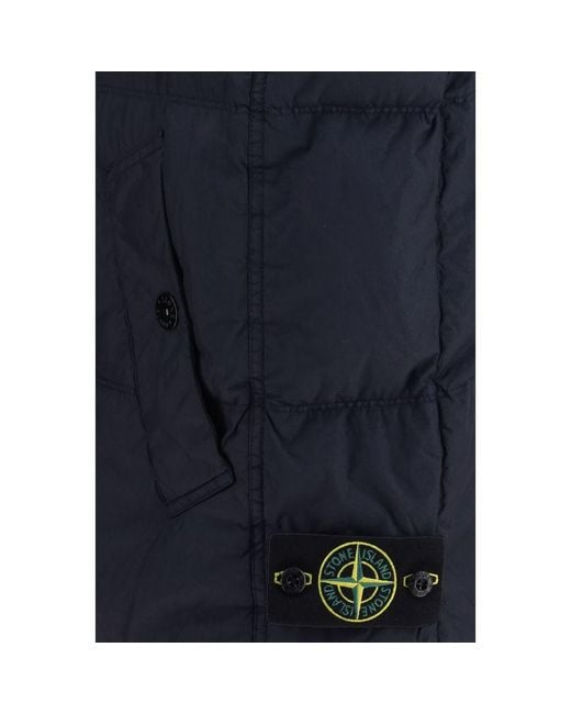 Stone Island Blue Goose Down Sleeveless Jacket Clothing for men