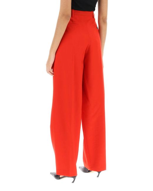 Marni Red Pants With Front Pleats