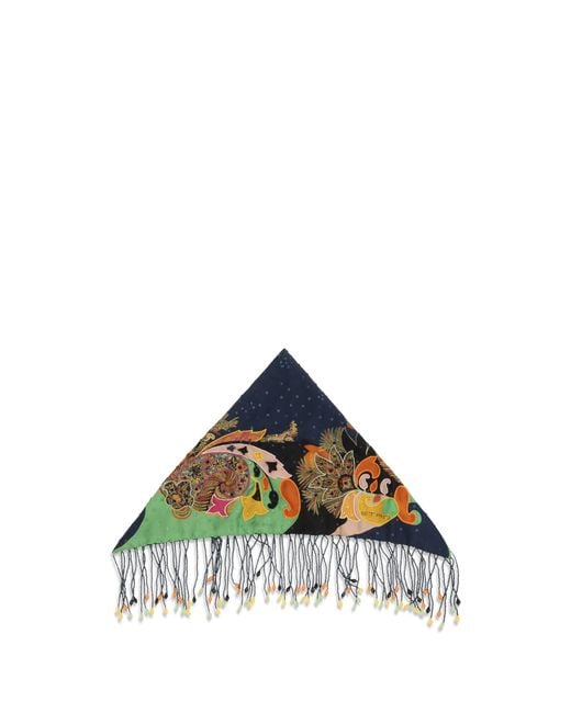 Etro Multicolor Scarf Pure Silk With Fringes And Beaded