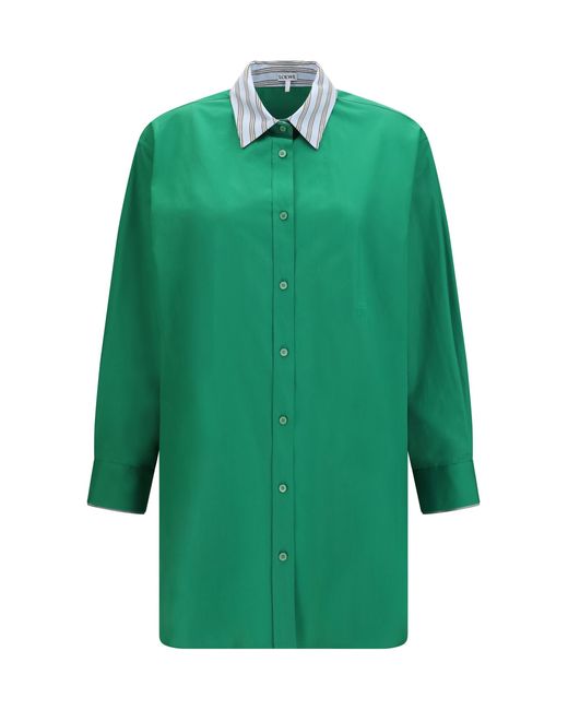 Loewe Green Chemisier Cotton Dress