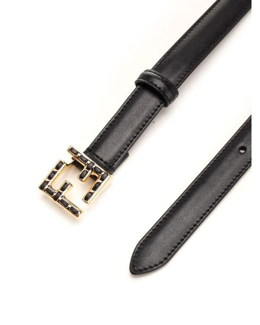 Fendi White Ff Buckle Belt