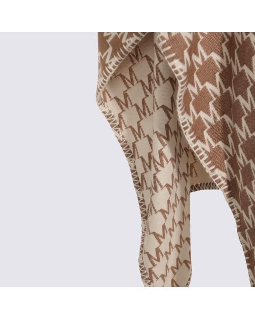 Max Mara Brown Wool Scarves