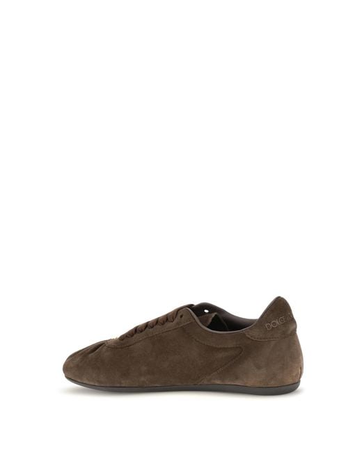 Dolce & Gabbana White Low-Top Suede Sneakers Upper: Trainers