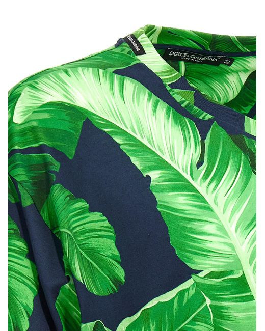 Dolce & Gabbana Green All-over Print T-shirt for men