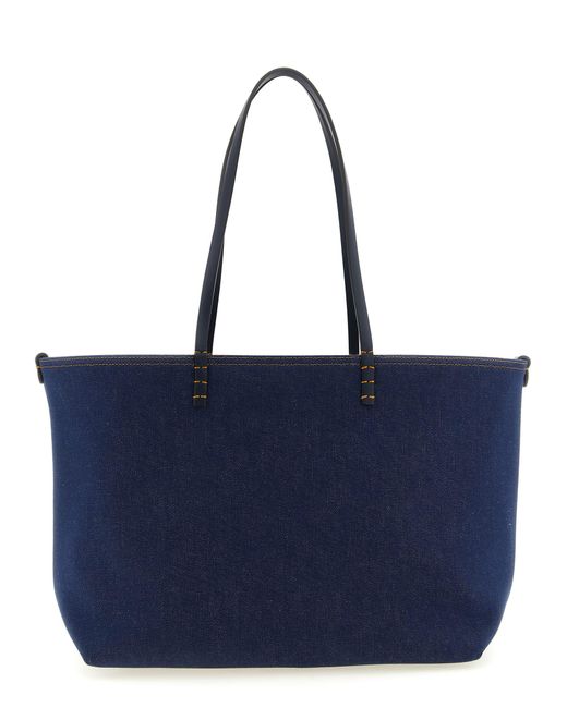 Fendi Blue 'Roll' Medium Reversible Shopping Bag