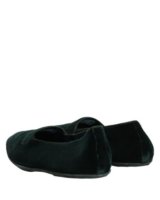 Dolce & Gabbana Black Velvet Slip On Flats Loafers Shoes Leather for men