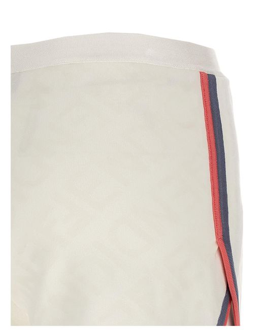 Fendi White Logo Shorts