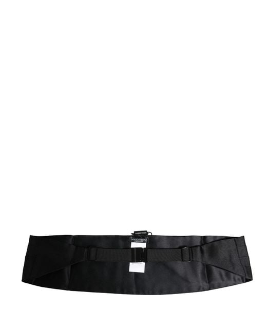 Dolce & Gabbana Black Silk Wide Belt Waist Cummerbund for men