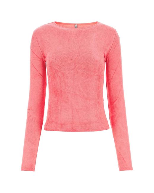 Baserange Pink Terry Fabric T-Shirt