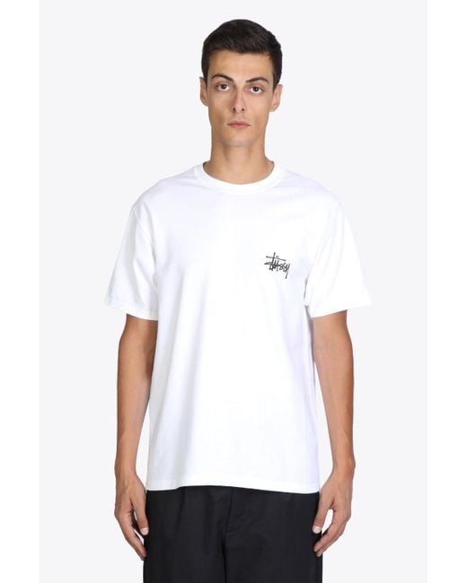 køretøj kyst Forbedring Stussy Basic Logo Pigment Dyed T-shirt in White for Men | Lyst
