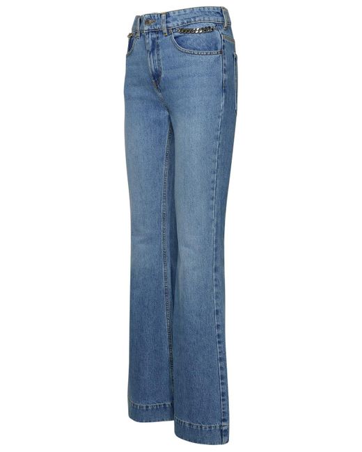 Stella McCartney 'falabella Chain' Light Blue Cotton Jeans