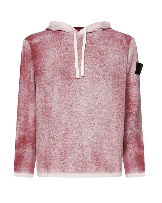 Stone Island Pink Cotton Sweatshirt With Airbrushed Interior for men