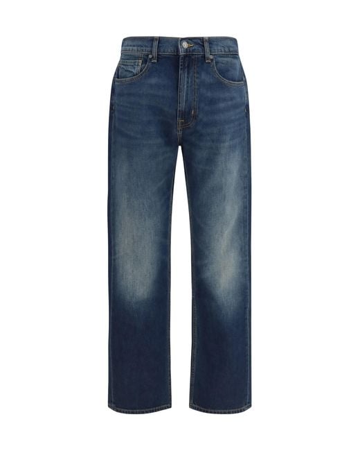 7 For All Mankind Blue Jeans Straight-Leg Denim Cotton for men