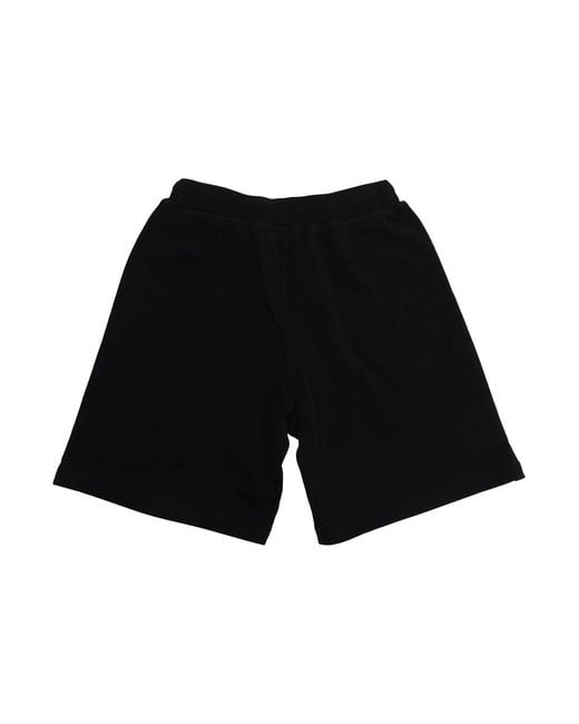 DSquared² Black Shorts With Contrast Details — Cotton for men
