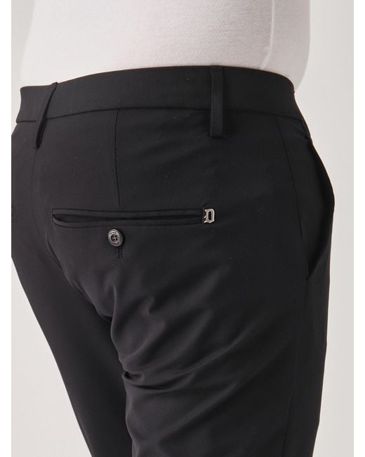 Dondup Black Pantalone Alfredo Trousers for men