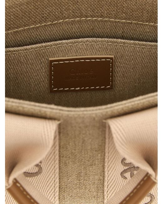 Chloé Brown Linen Handbag Bag