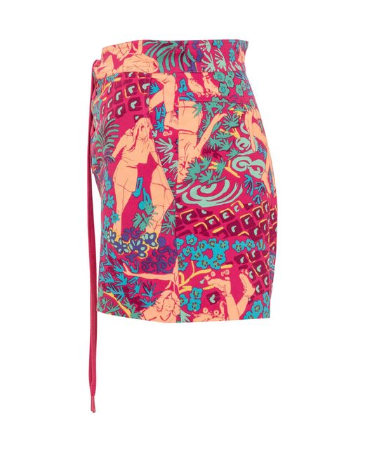 See By Chloé Red Patterned Shorts