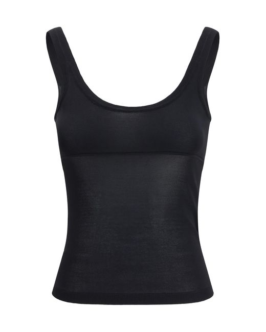 Max Mara Black Biada Wide Neckline Top Viscose; Polyester