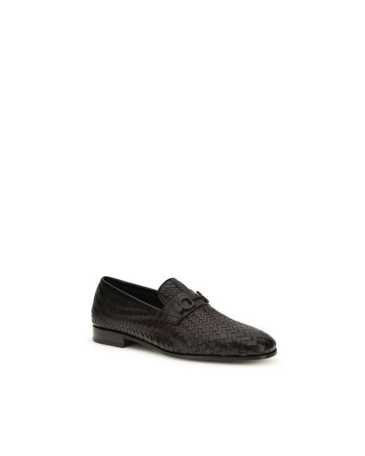 Ferragamo Black Brown Calf Leather Bos Taurus Slip for men