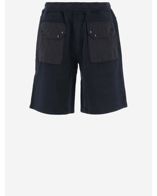 C P Company Blue Cotton Shorts for men