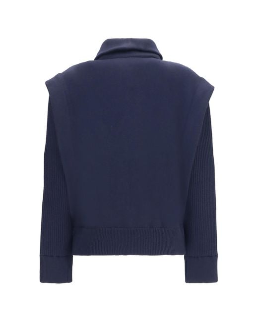 Giorgio Armani Blue Padded Virgin Wool Bomber Jacket