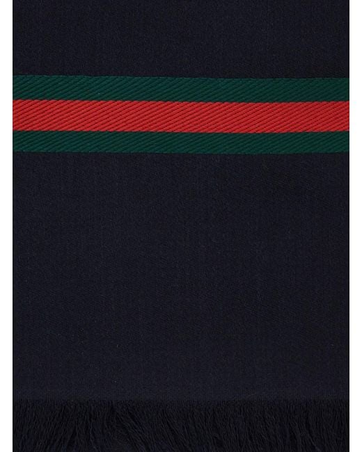 Gucci Blue Silk Twill Scarf for men