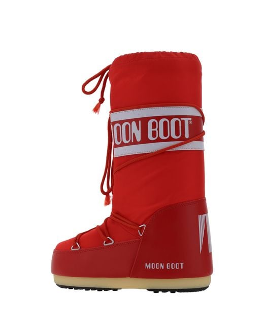 Moon Boot Red Icon Boots Polyamide