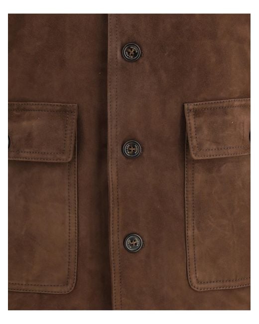 Valstar Brown Leather Jacket Calf Bos Taurus for men