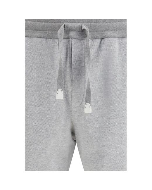 Brioni Gray Cotton Joggers (workout Pants) for men