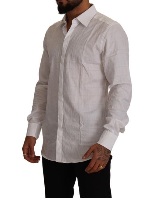 Dolce & Gabbana Gray Elegant Cotton Dress Shirt for men