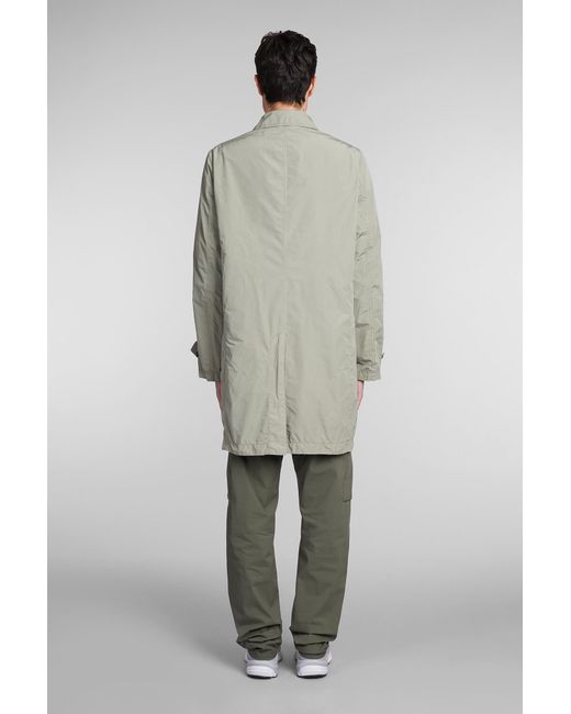Aspesi Gray Impermeabile Lemon Coat In Green Polyester for men