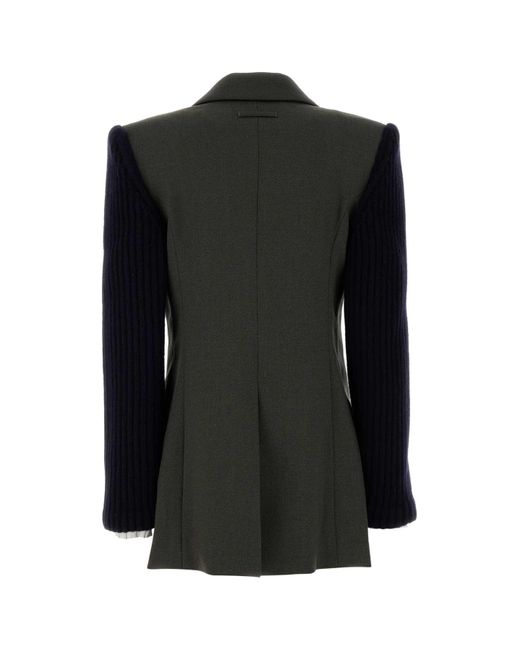 Jean Paul Gaultier Black Khaki Wool Blend Blazer
