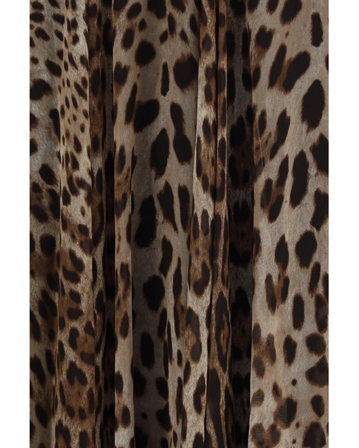 Dolce & Gabbana Black Skirt Leopard-Print Chiffon Silk Trousers