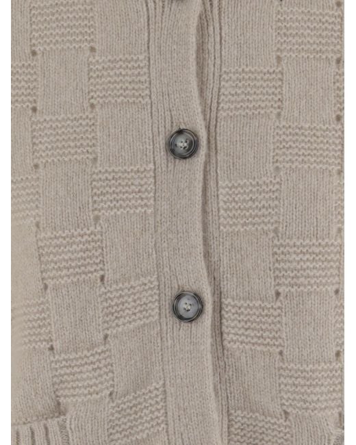 Allude Natural Cardigan Cashmere And Silk