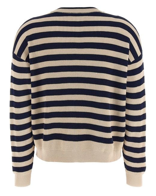 Brunello Cucinelli Blue Striped Sweater