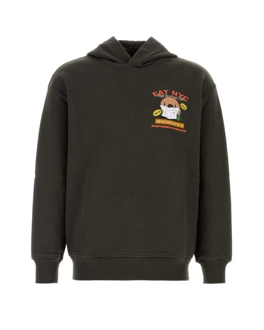 Emporio Armani Gray Charcoal Cotton Sweatshirt for men