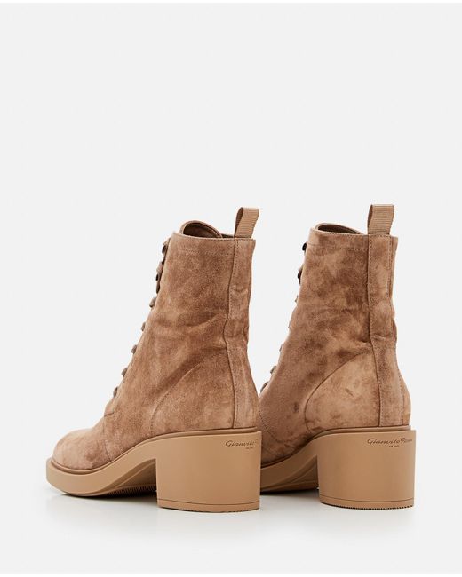 Gianvito Rossi Brown Foster Lace-Up Suede Boots