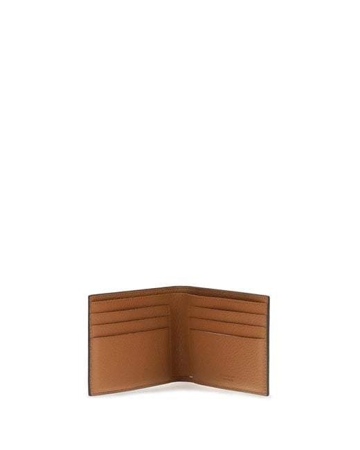 Ferragamo Gray Leather Bifold Wallet With Gancini Pattern Calf Bos Taurus for men