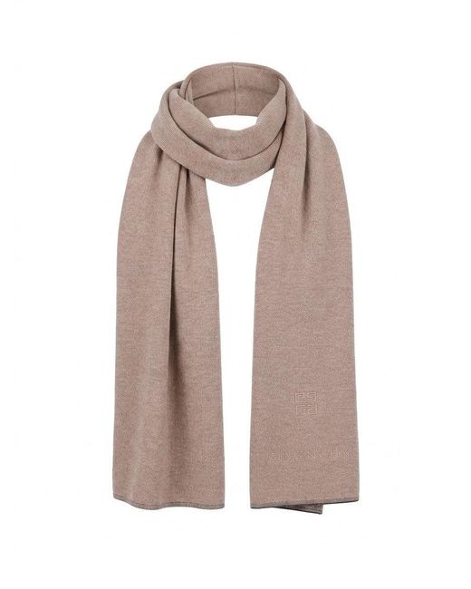 Givenchy Natural Givenchy Wool-Silk Blend Scarf for men