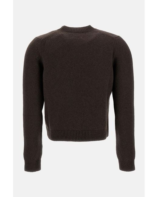 Khaite Black Crewneck Knit Sweater With Ribbed Trim