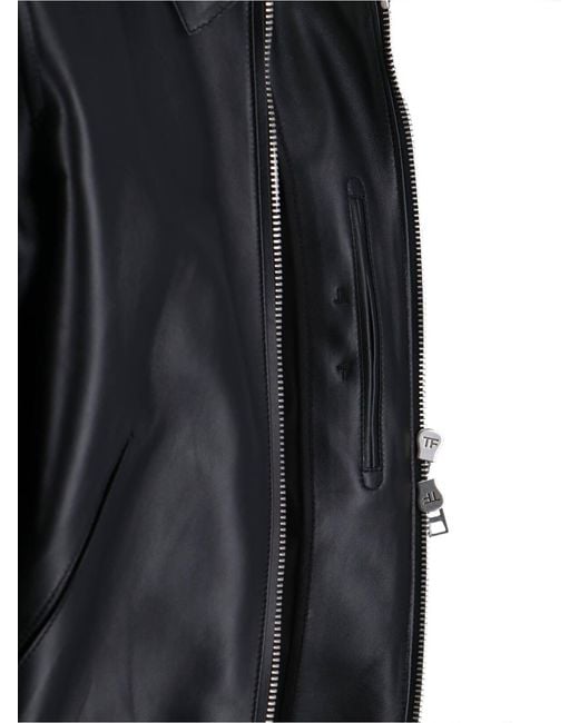 Tom Ford Black Jackets Lamb Leather for men