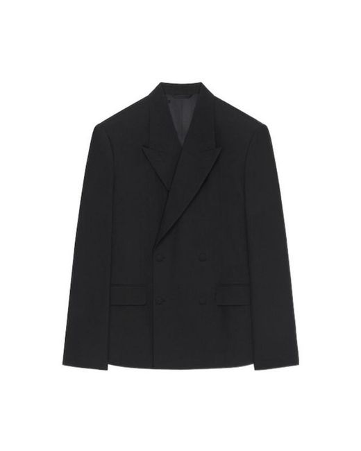 Givenchy Peak Lapel Double Breasted Jacket_Black Clothing
