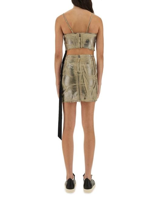 Rick Owens Green Top Minimal Cotton Tops