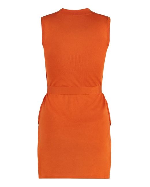 Malo Orange Knitted Dress