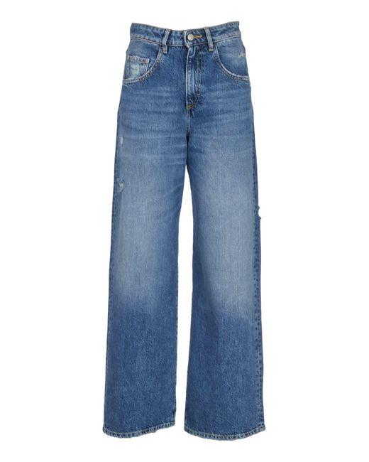 ICON DENIM Blue Straight Buttoned Jeans