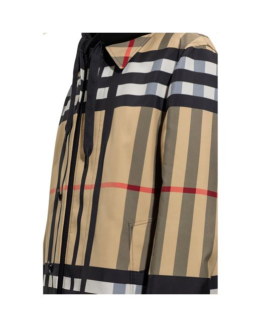 Burberry Black Sliced Check Mid-length Car Coat for men
