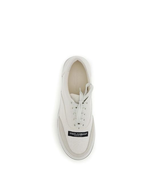 Dolce & Gabbana White Sneakers Sailing Linen Upper: Trainers for men