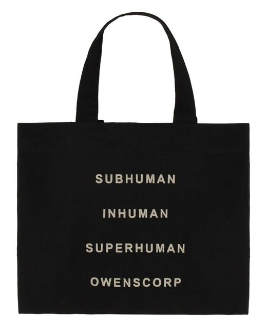 Rick Owens Black Mini Cotton Handbag for men